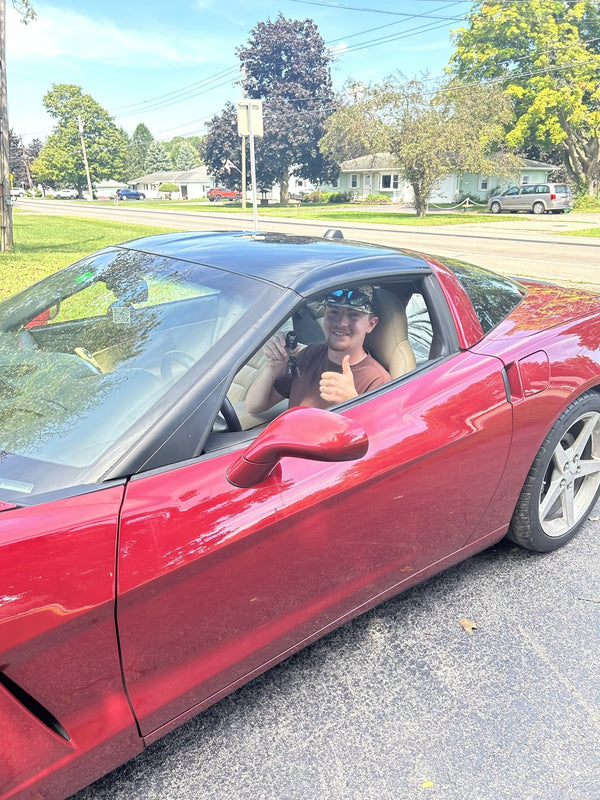 JAD Giveaway #2 C6 Corvette winner holding the keys